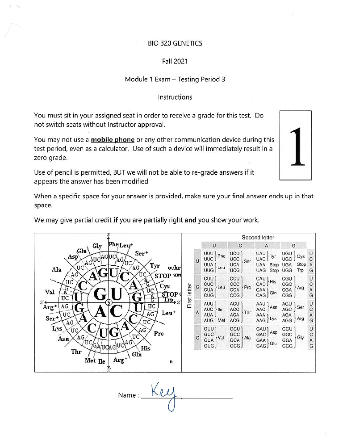 Test 1.3 Key - Module 1 Exam – Testing Period 3 - BIO320 - Studocu