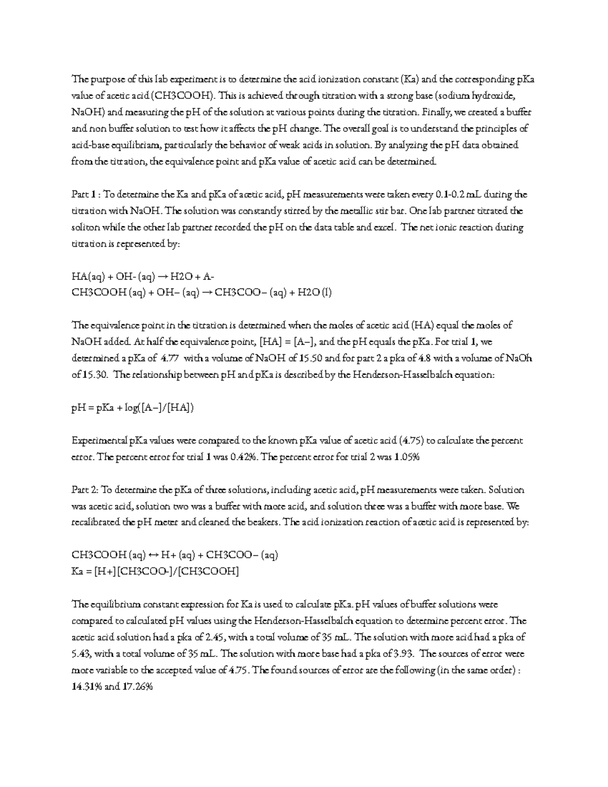 expexperiment_9 - The purpose of this lab experiment is to determine ...