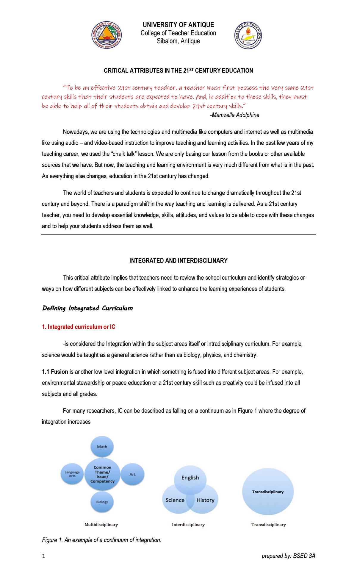 what is critical attributes of 21st century education