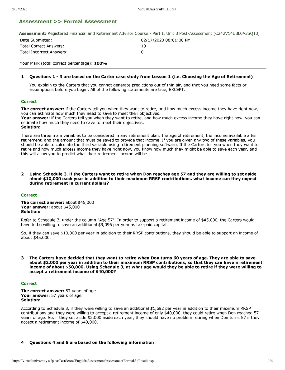 Sample/practice exam March 2019, questions and answers Assessment