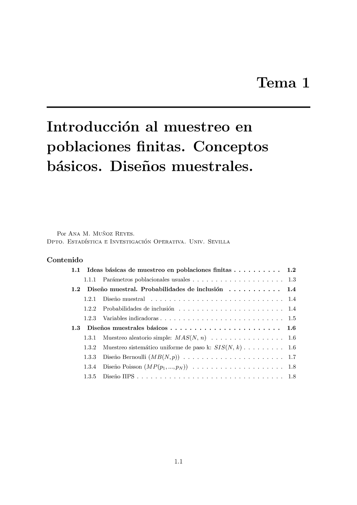 Tema 1 Resumen - Notas - Tema 1 Introducci ́on Al Muestreo En ...