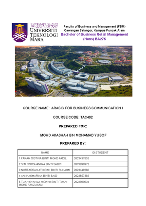 Report Writing (OPM) - Faculty of Business and Management (FBM ...