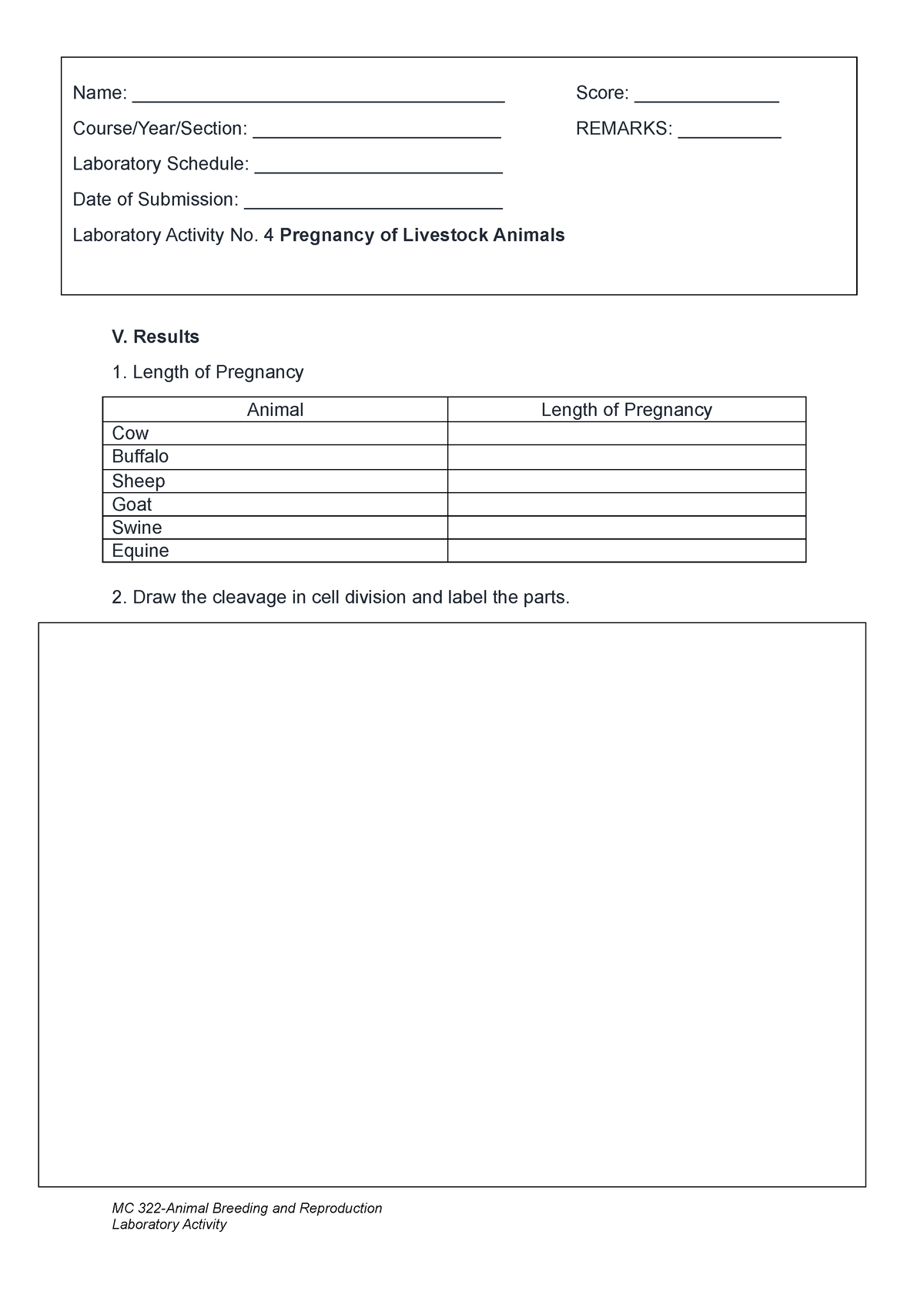 Laboratory Activity 4- Animal Breeding - Bachelor Science in Business ...