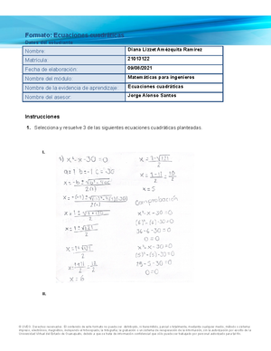 Formato Ecuaciones Orden Superior - Formato: Ecuaciones De Orden ...