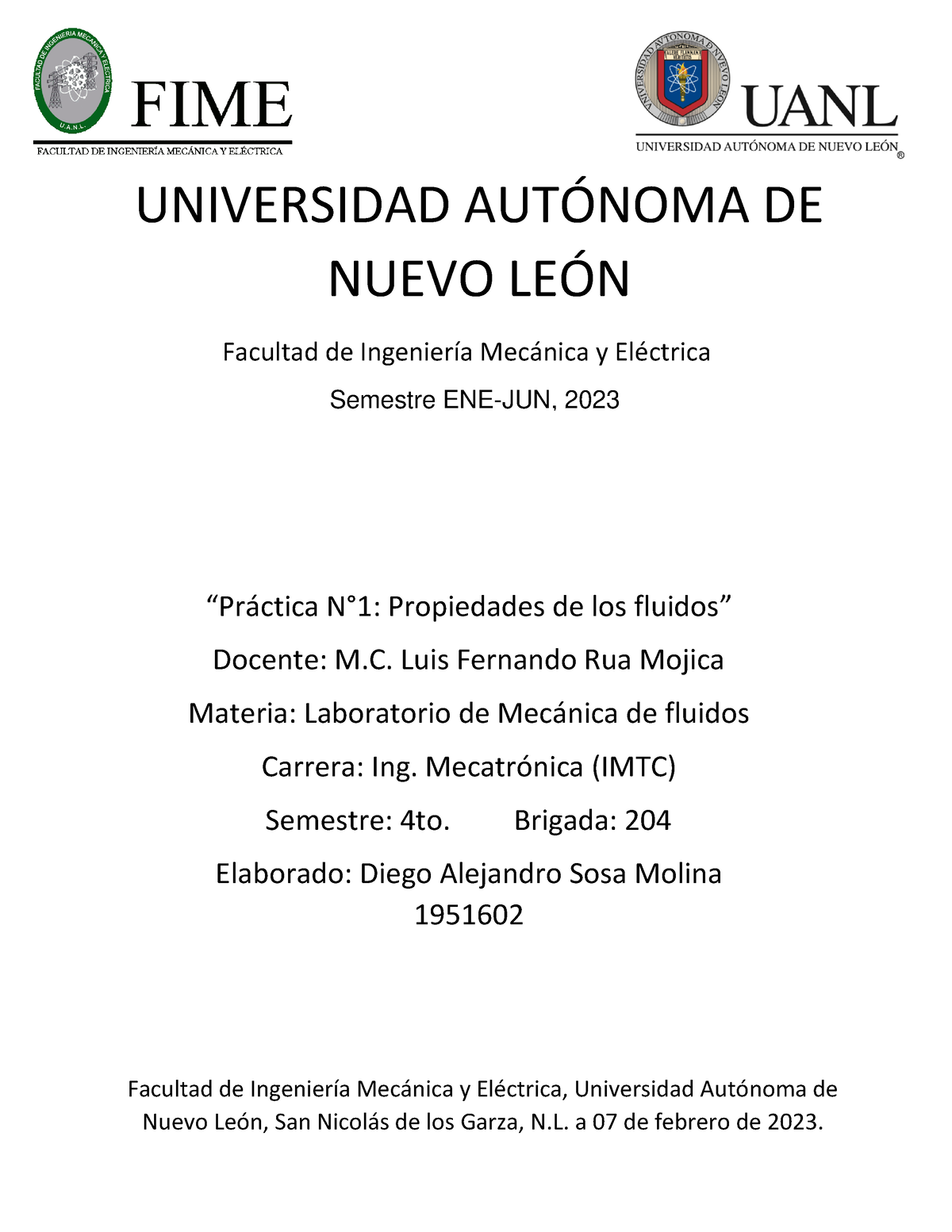 Práctica 1 - Práctica 1 - UNIVERSIDAD AUT”NOMA DE NUEVO LE”N Facultad ...