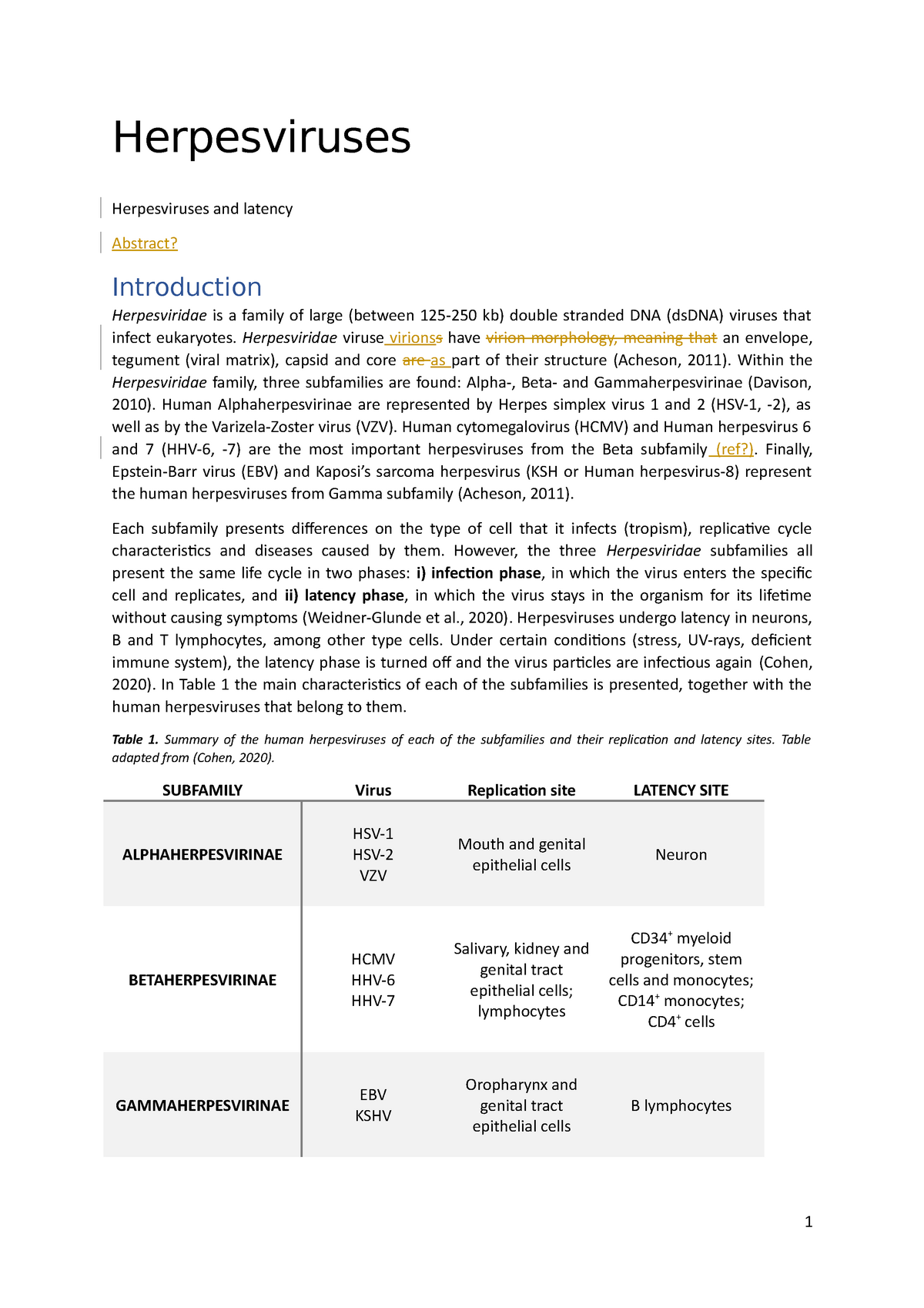 case study of herpes virus