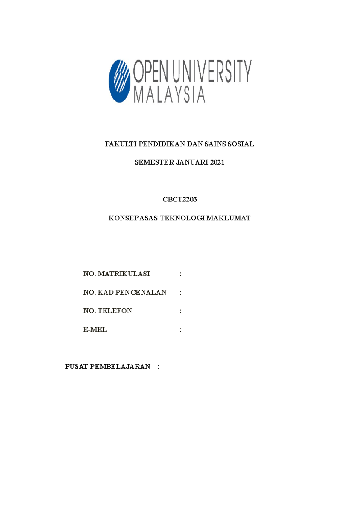 Assignment CBCT2203 - Penggunaan Teknologi Maklumat semasa 