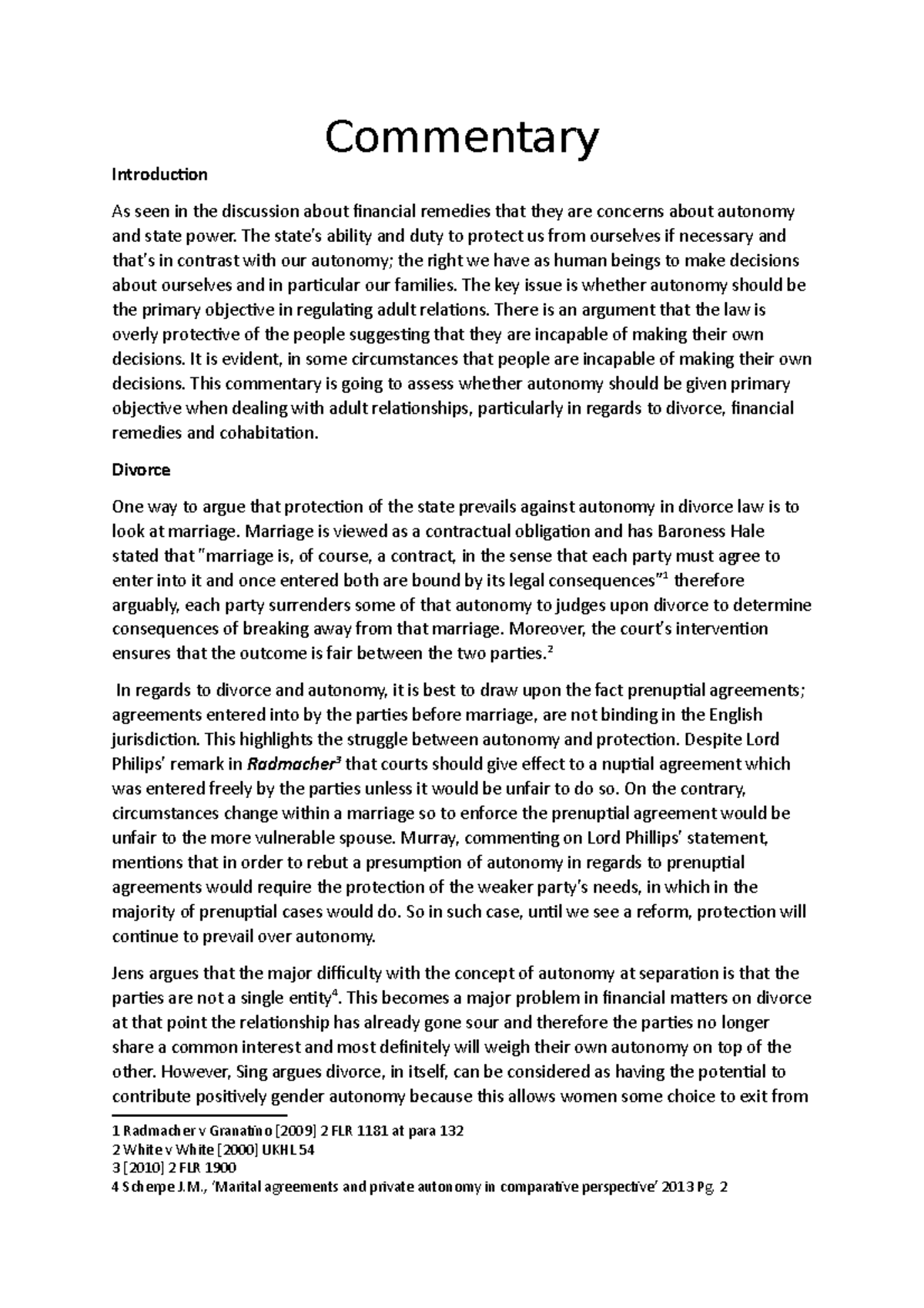 Family law commentary - Commentary Introduction As seen in the ...