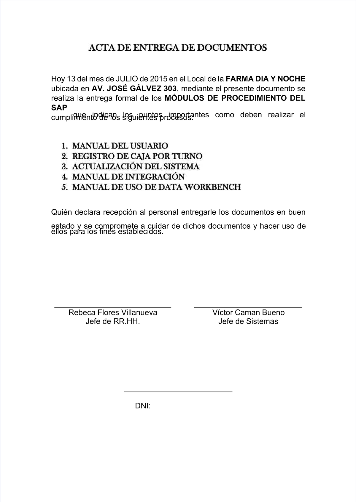 Pdf Acta De Entrega De Documentos Compress Para La Recepcion Y Entre De