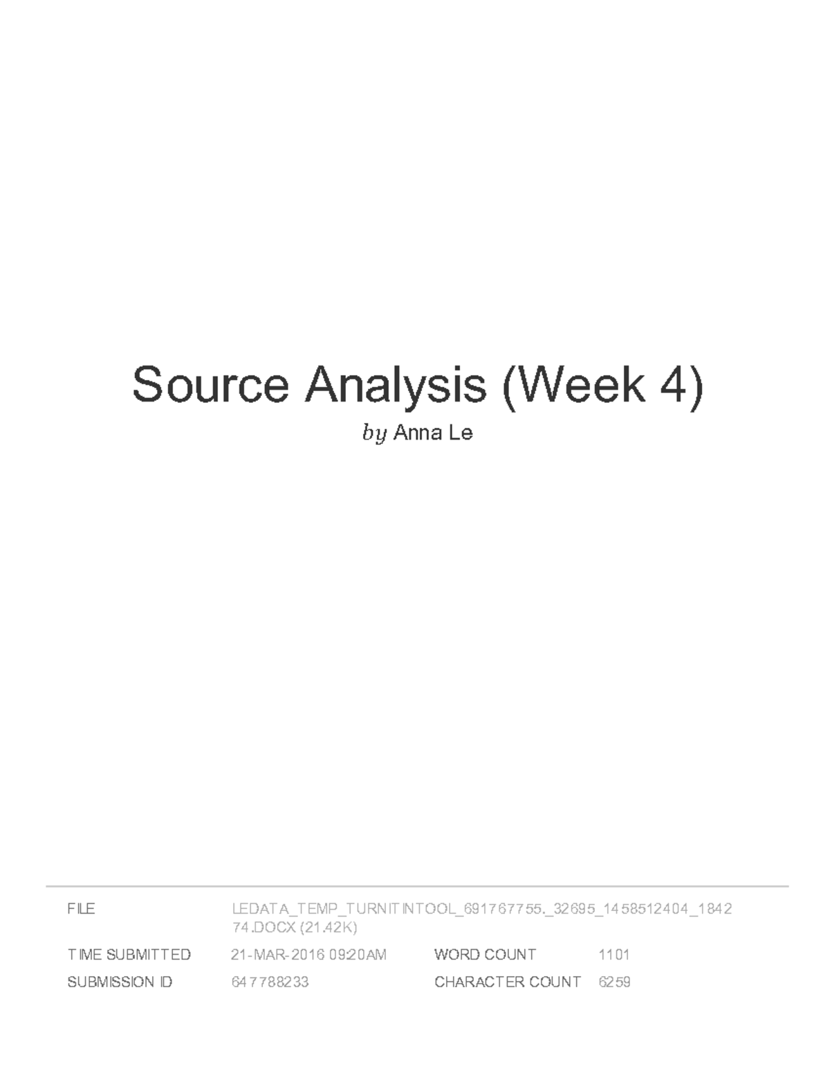 Source Analysis (Week 4) - AHIS - 32695_1458512404 74 (21) PAGE PAGE ...