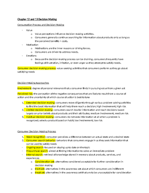 Chapter 2 Customer Value - Chapter 2 Customer Value Consumer value ...