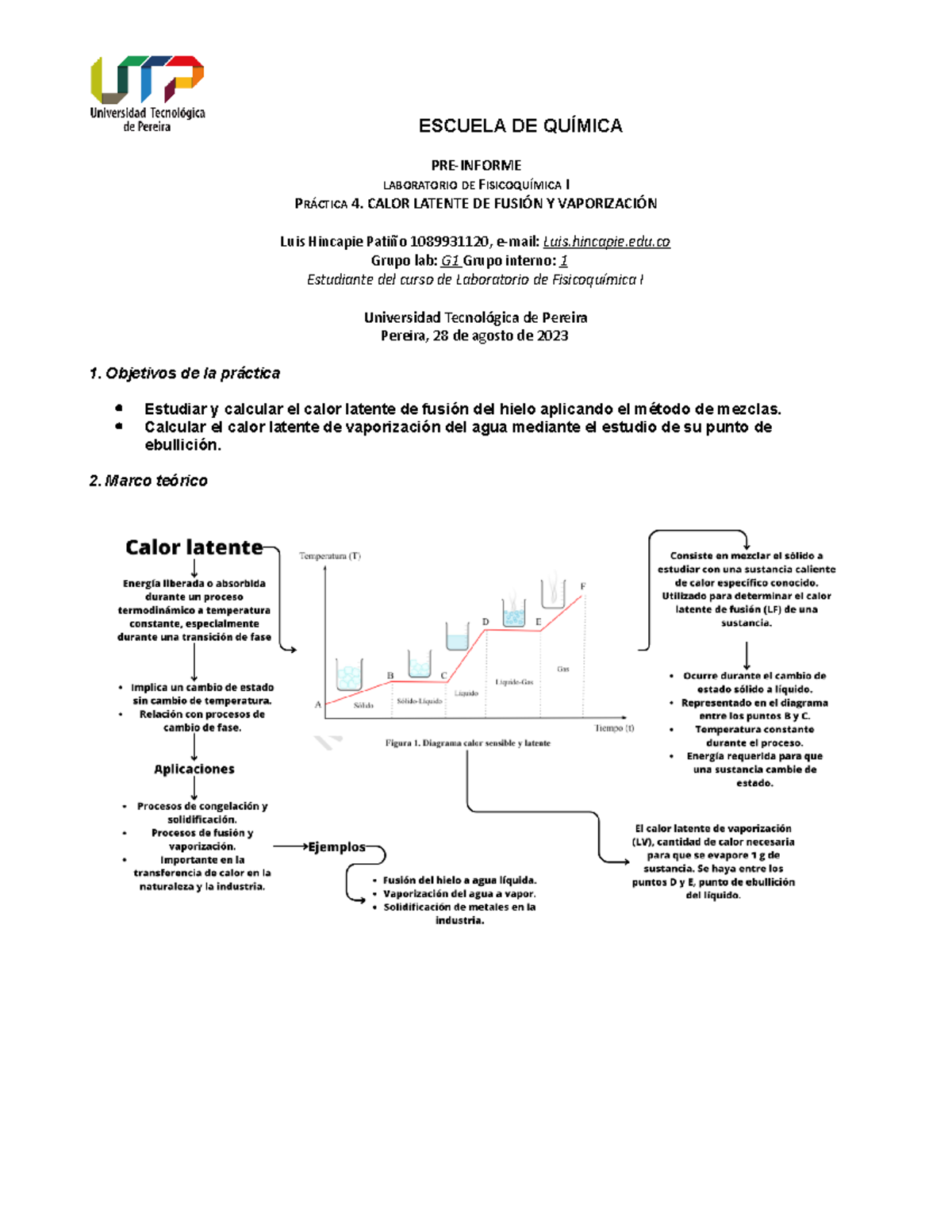 Preinforme 4 Fisico Escuela De QuÍmica Pre Informe Laboratorio De