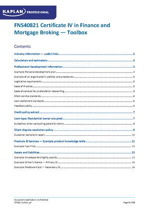 kaplan certificate iv in finance and mortgage broking assignment answers