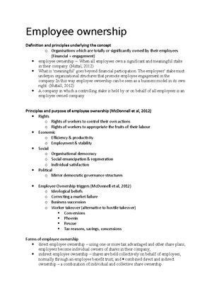 Employee Ownershi - Lecture Notes - Employee Ownership Definition And ...