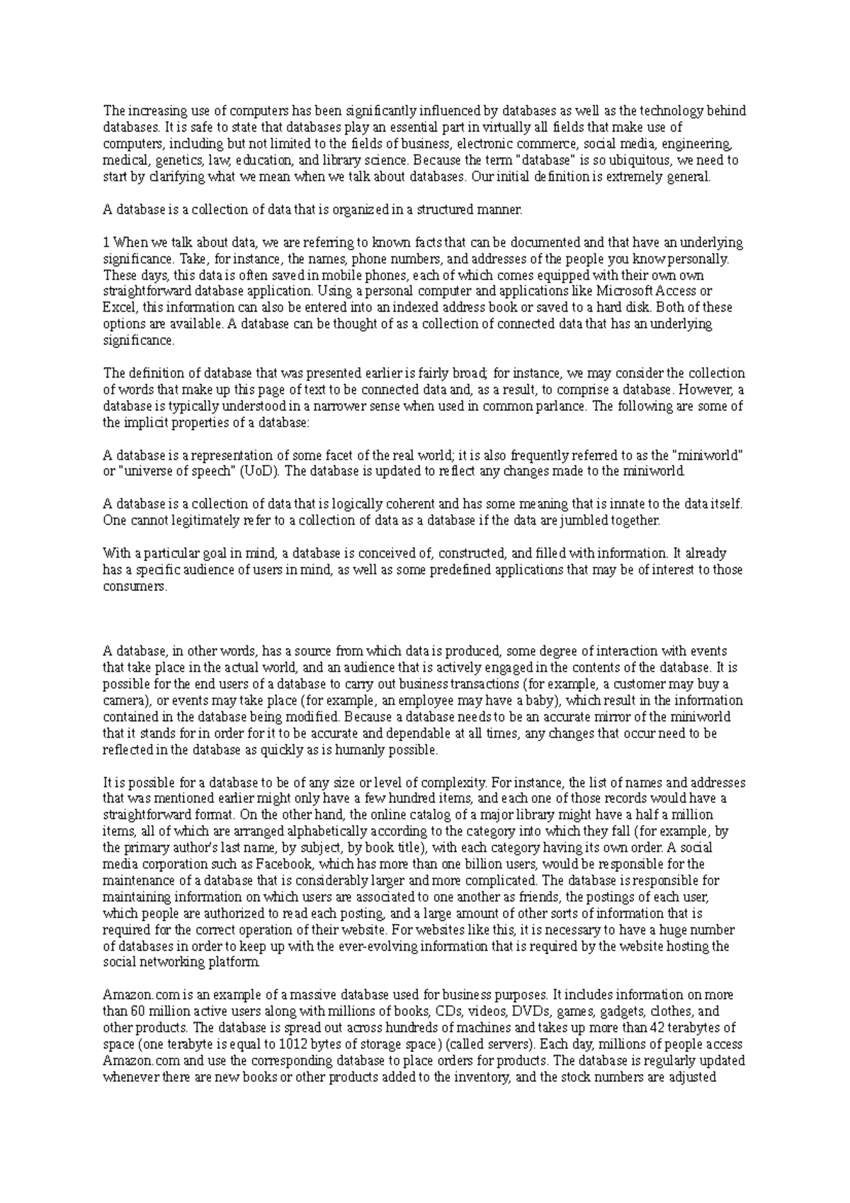 Data Bases And Database User Lecture 1 The Increasing Use Of