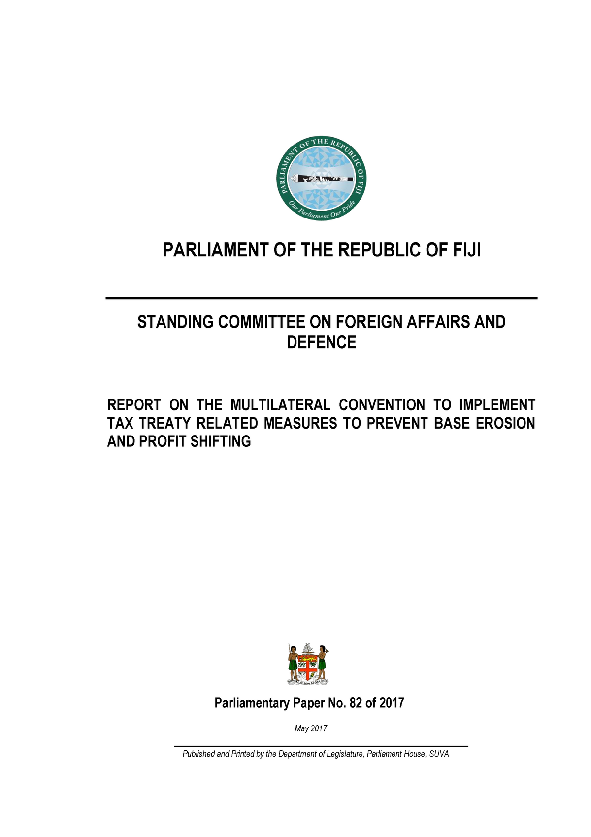 23 5multilateral Convention To Implement Tax Treaty Parliament Of The Republic Of Fiji 2198