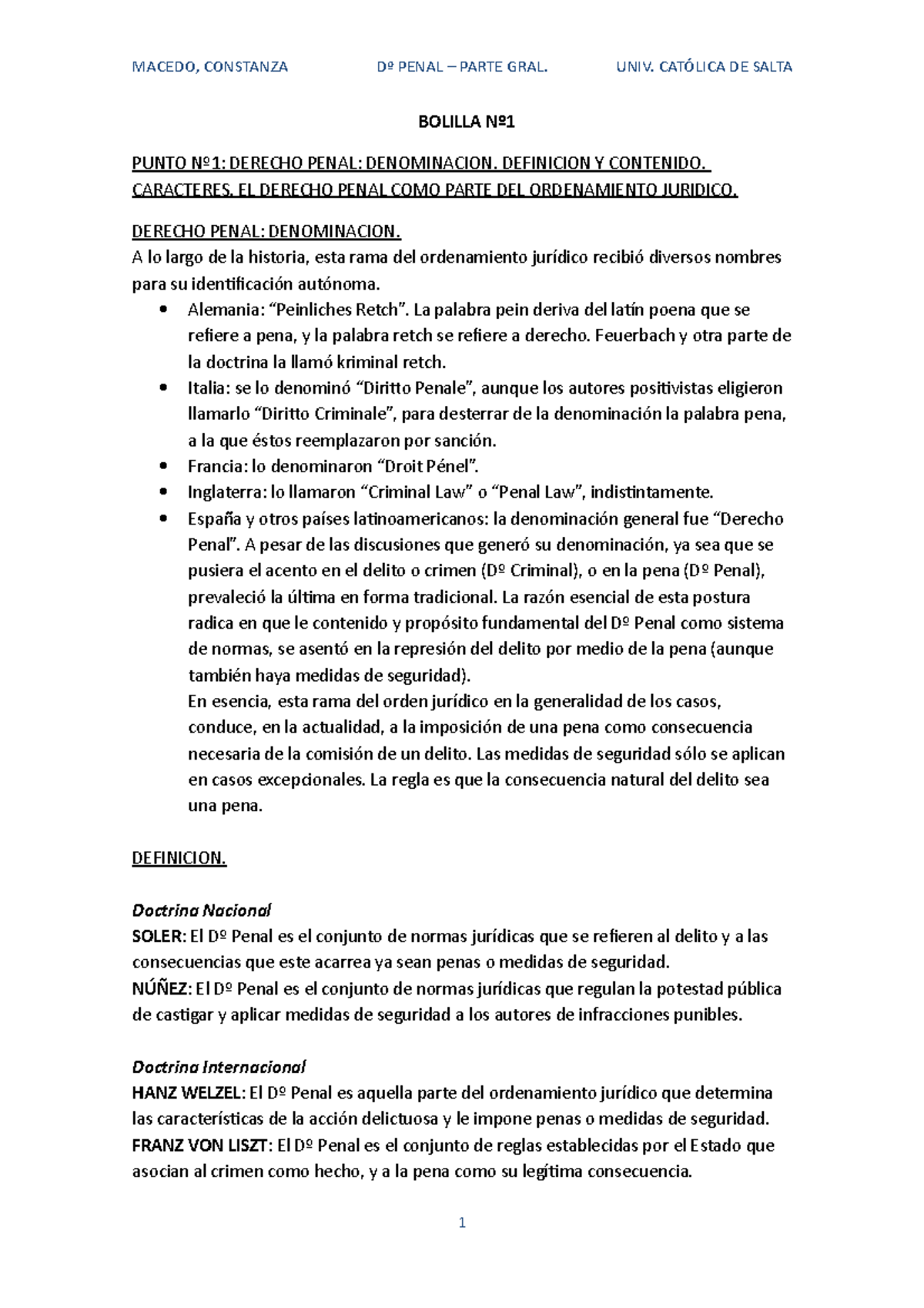 Derecho Penal Resumen Completo - MACEDO, PENAL PARTE DE DERECHO PENAL ...