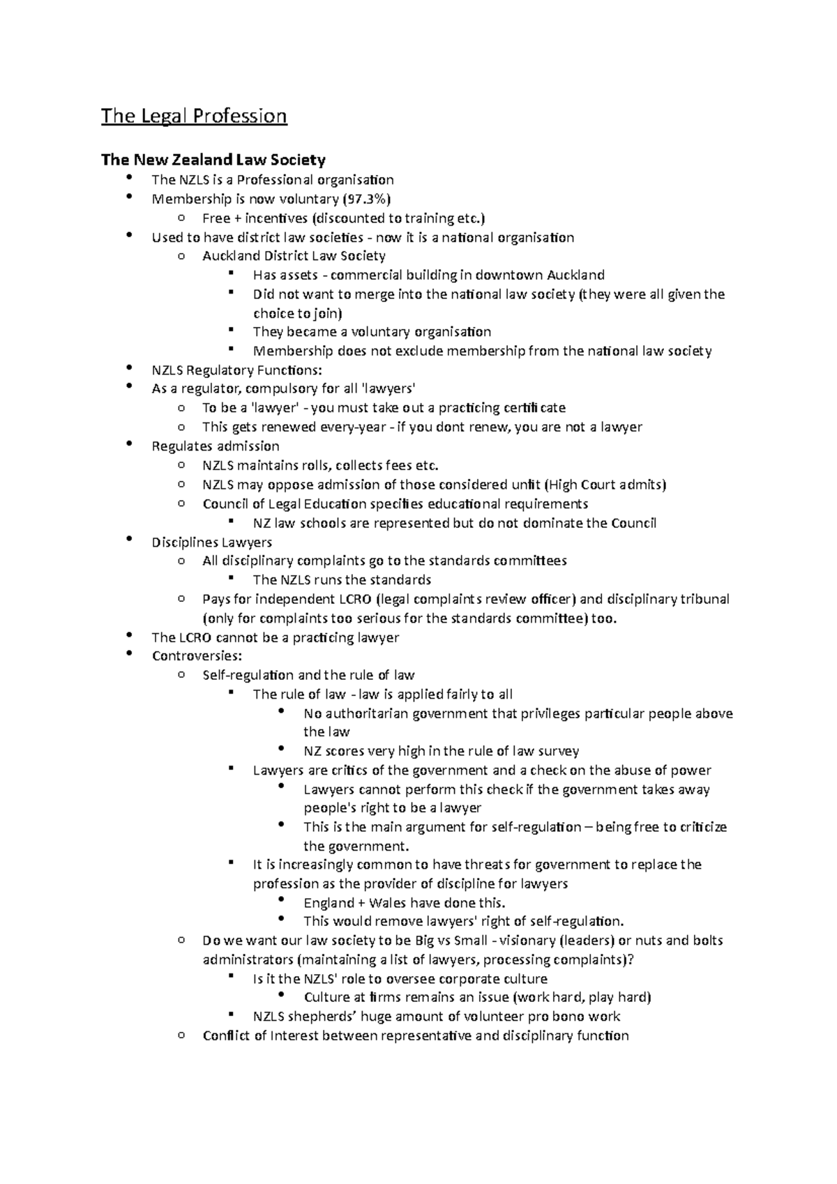 LAWS463 Ethics The Legal Profession The New Zealand Law Society The