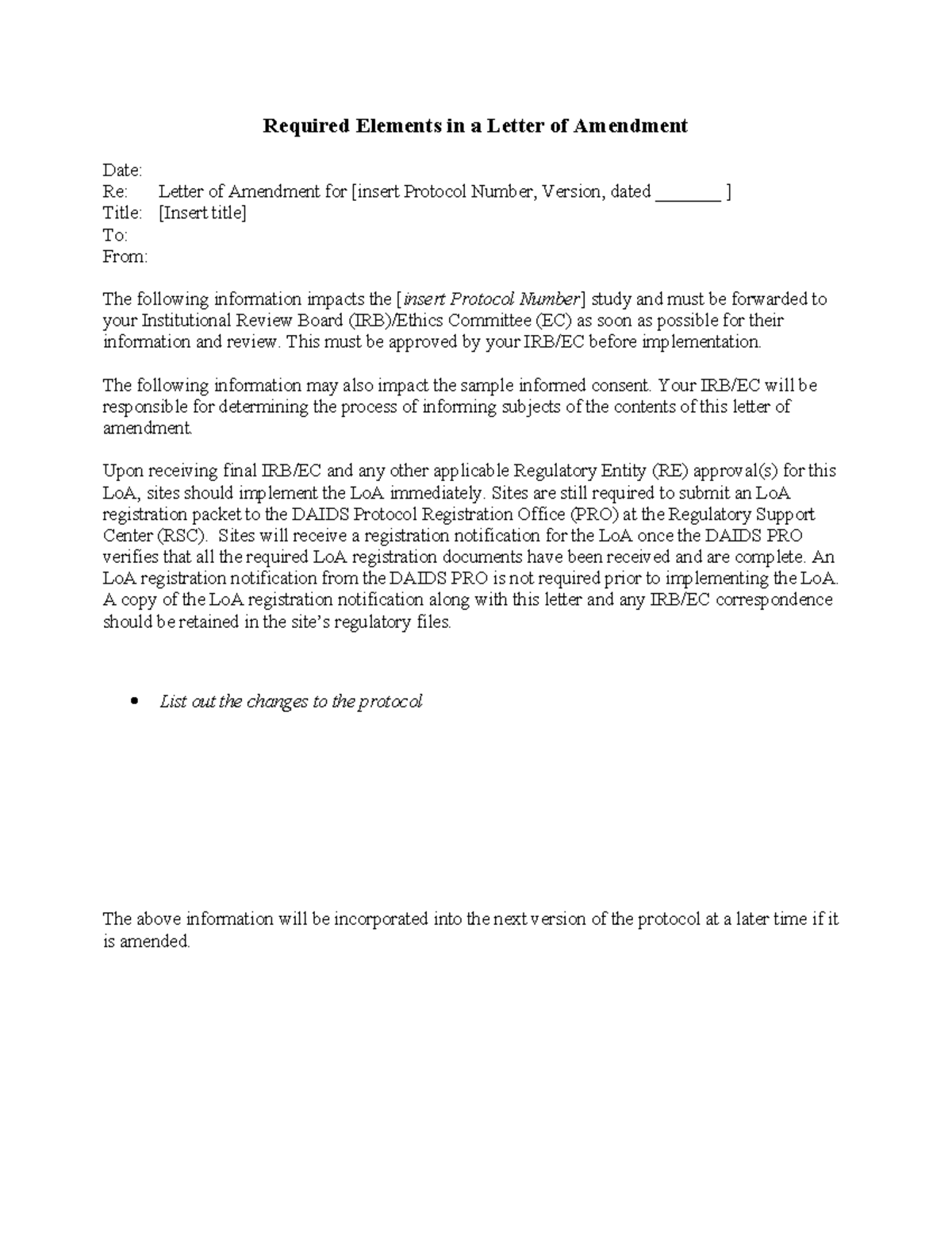 Daidsloatemplate 6Apr2010 - Required Elements in a Letter of Amendment ...