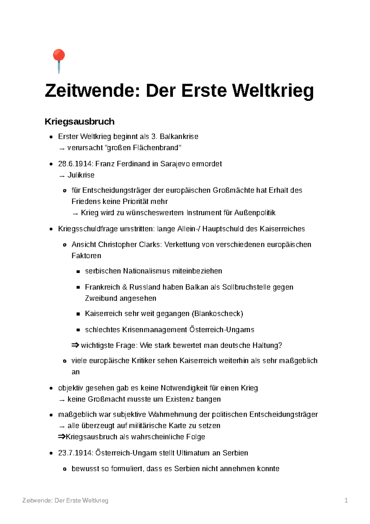 6. Zeitwende Der Erste Weltkrieg - » Zeitwende: Der Erste Weltkrieg ...