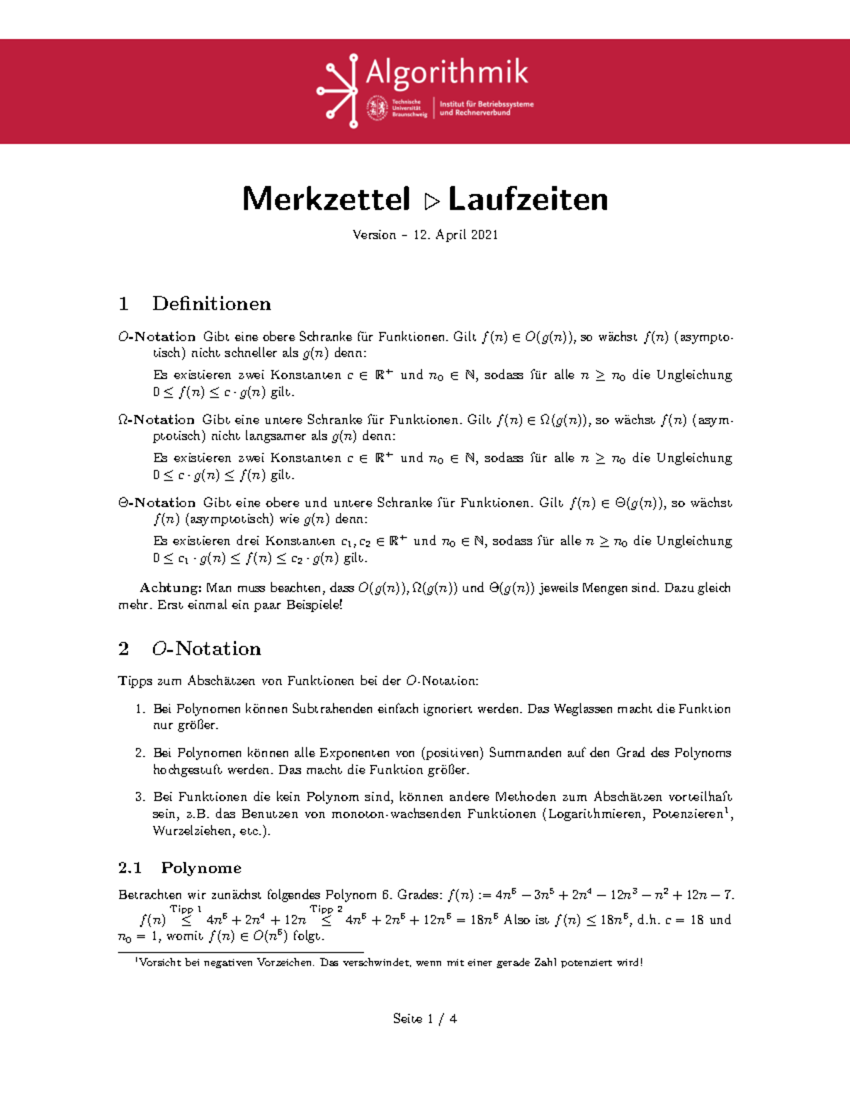 Laufzeiten Merkzettel - Merkzettel. Laufzeiten Version – 12. April 2021 ...
