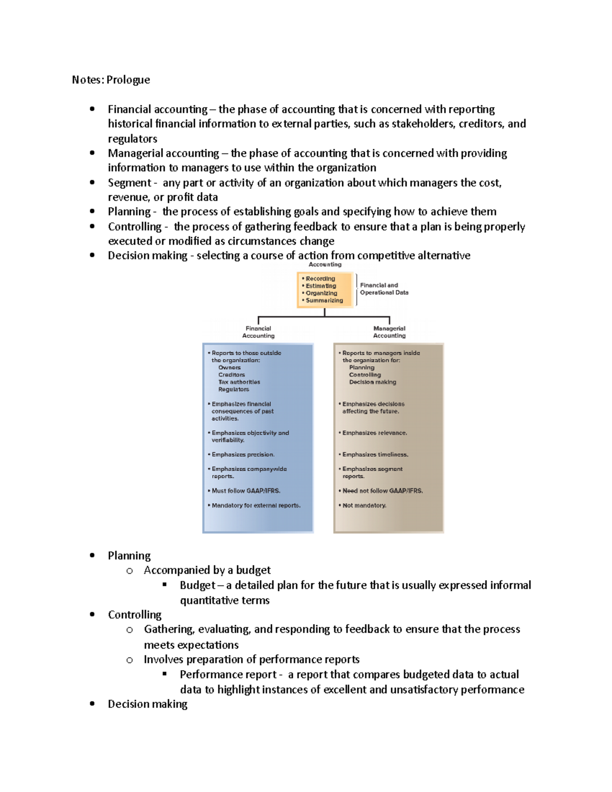 Prologue Notes Notes Prologue Financial accounting the phase of