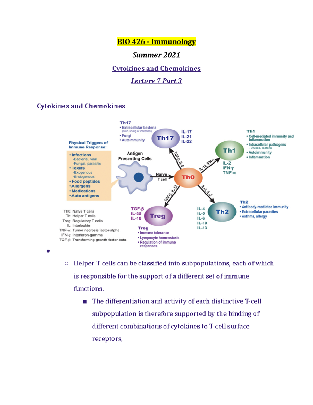 BIO 426 Lecture 7 Part 3 - Summer 2021 - BIO 426 - Immunology Summer ...