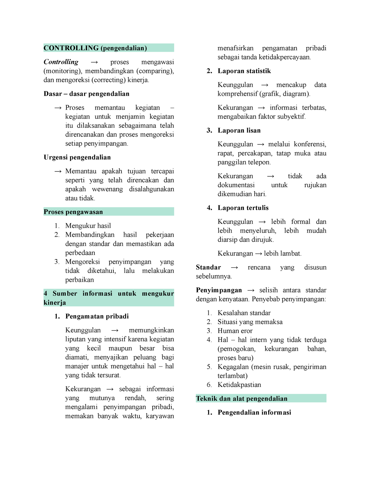 PB14 Controlling - CONTROLLING (pengendalian) Controlling → Proses ...