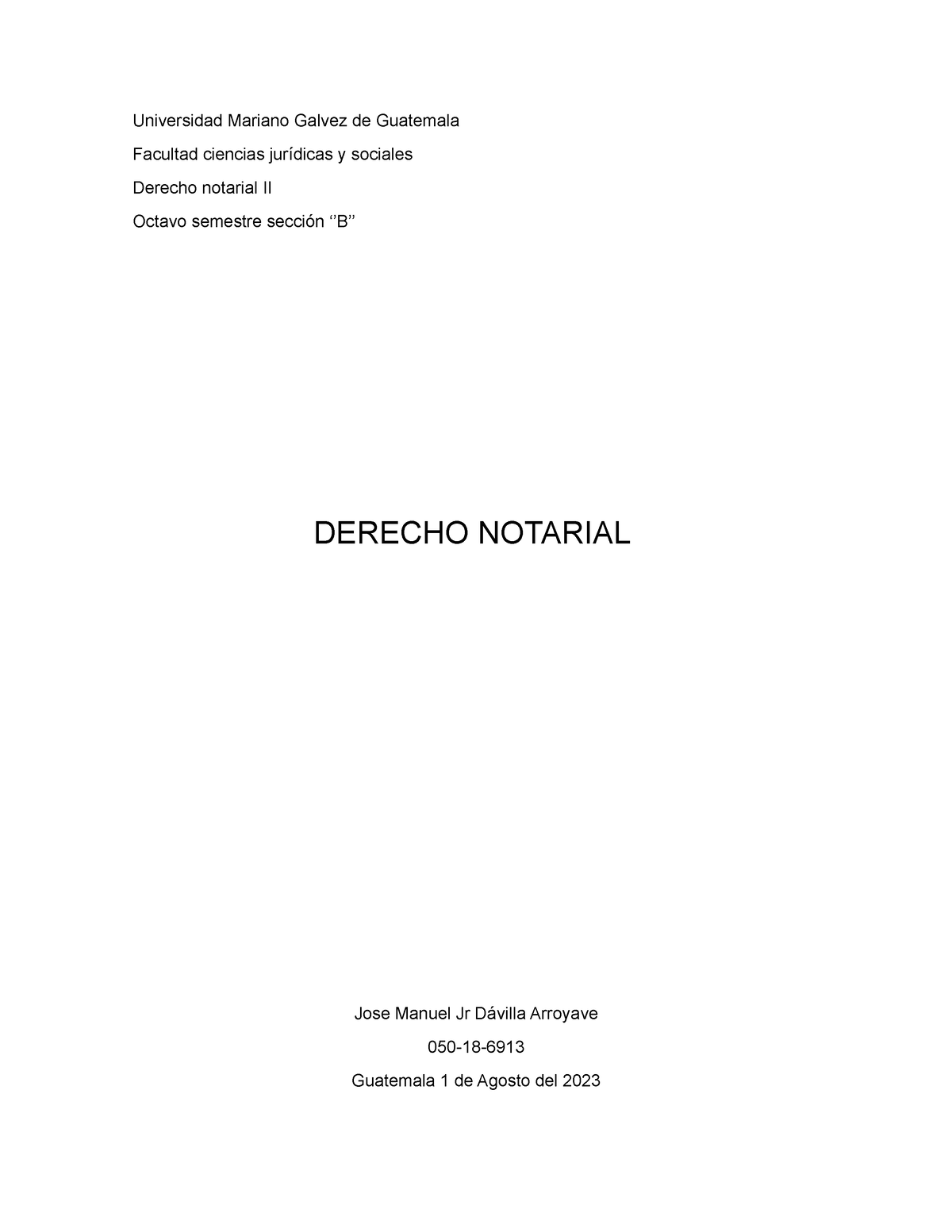 Definición Del Derecho Notarial Tarea 1 - Derecho Notarial II - UMG ...