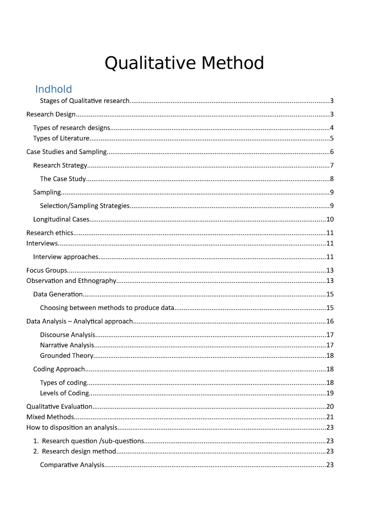 assignment on qualitative method