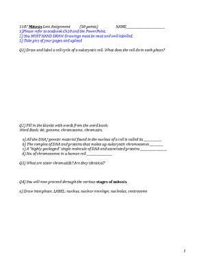 Study guide for molecular cell biology - Study Guide for the EXAM 1 ...