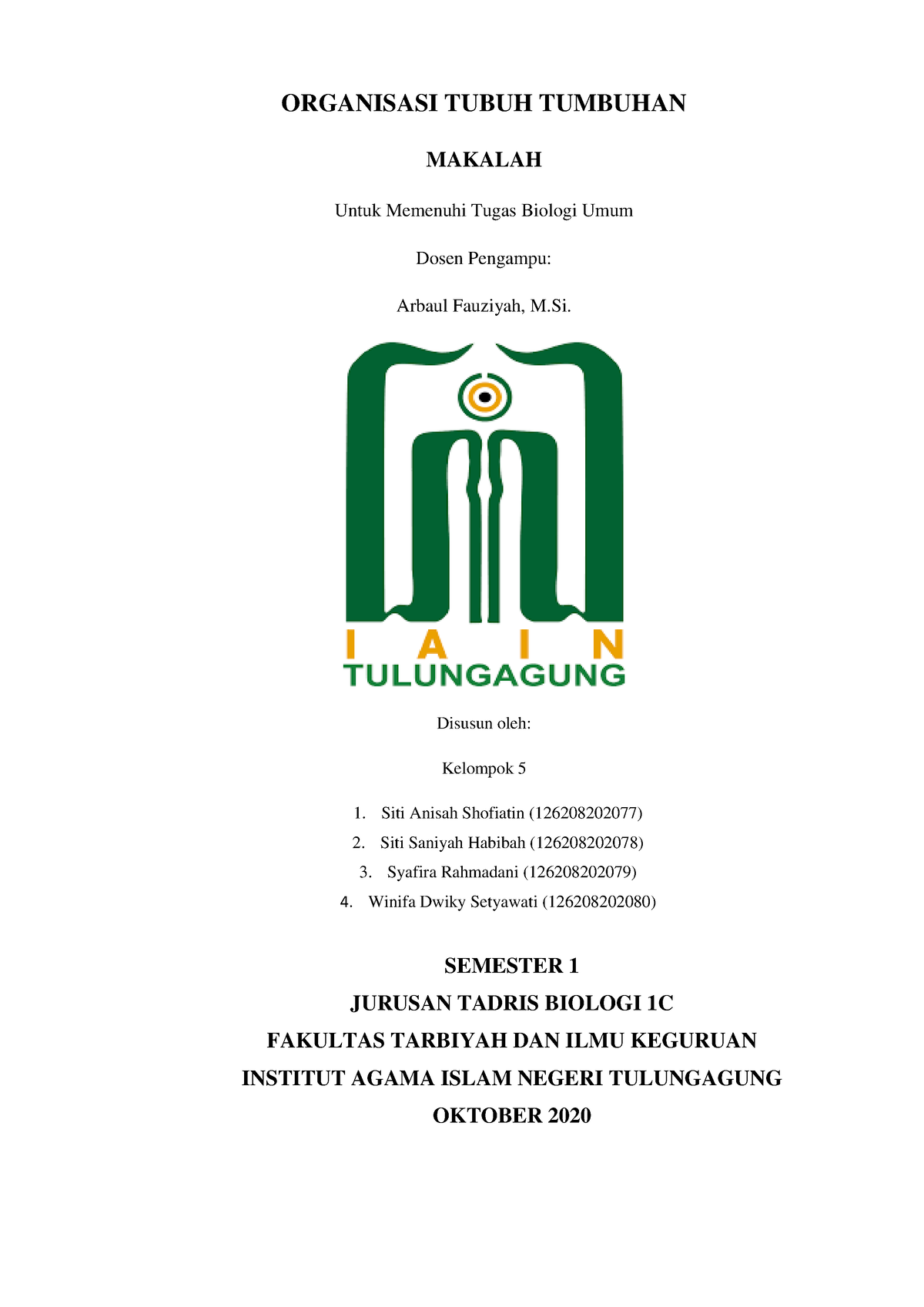 Makalah Organisasi Tubuh Tumbuhan - ORGANISASI TUBUH TUMBUHAN MAKALAH ...