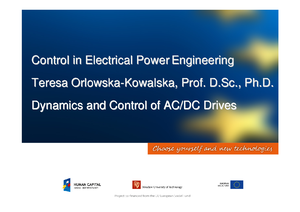 Lecture 3 - Wykład materiały - Dynamics and Control of AC/DC Drives ...