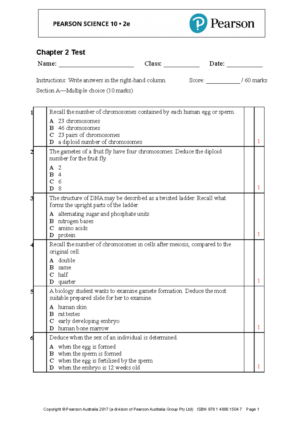 10 bio genetics practice test chapter 2 test name