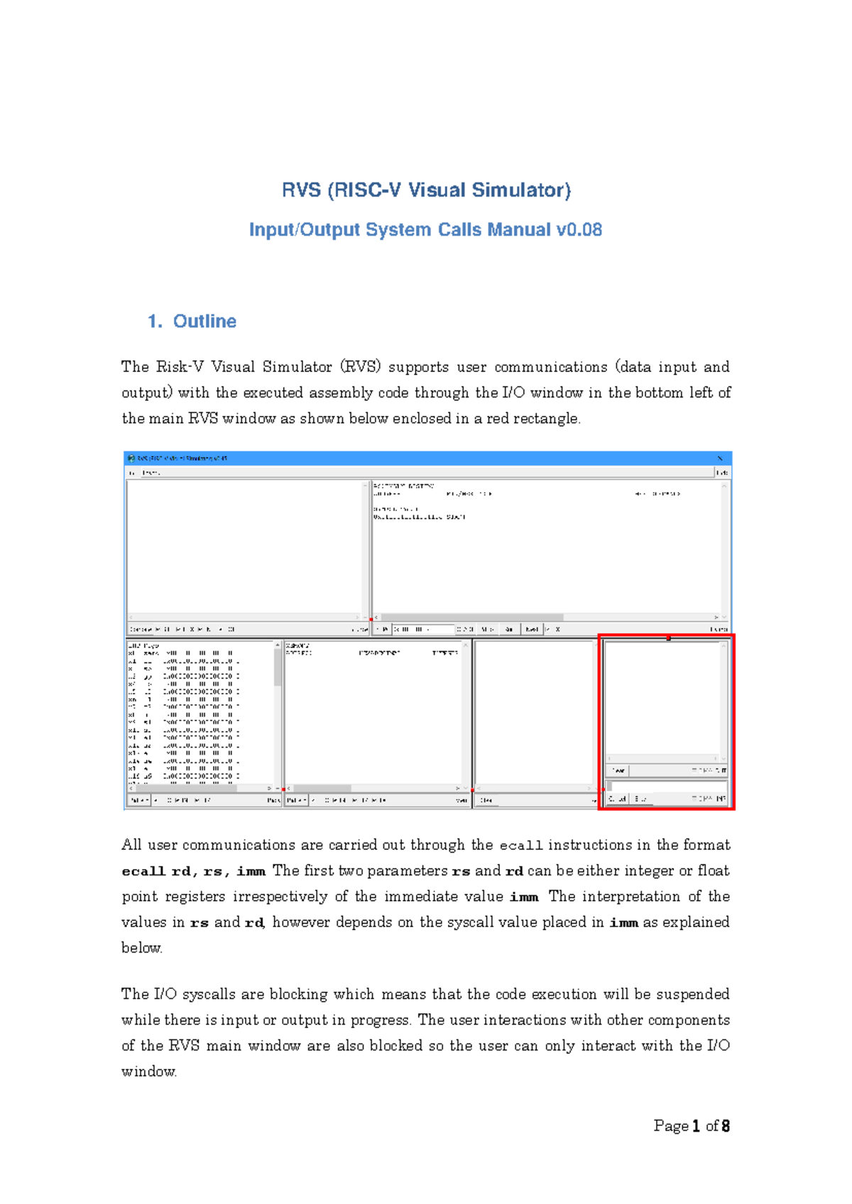 RVS-IOsyscalls 008 - rvs notes - RVS (RISC-V Visual Simulator) Input ...