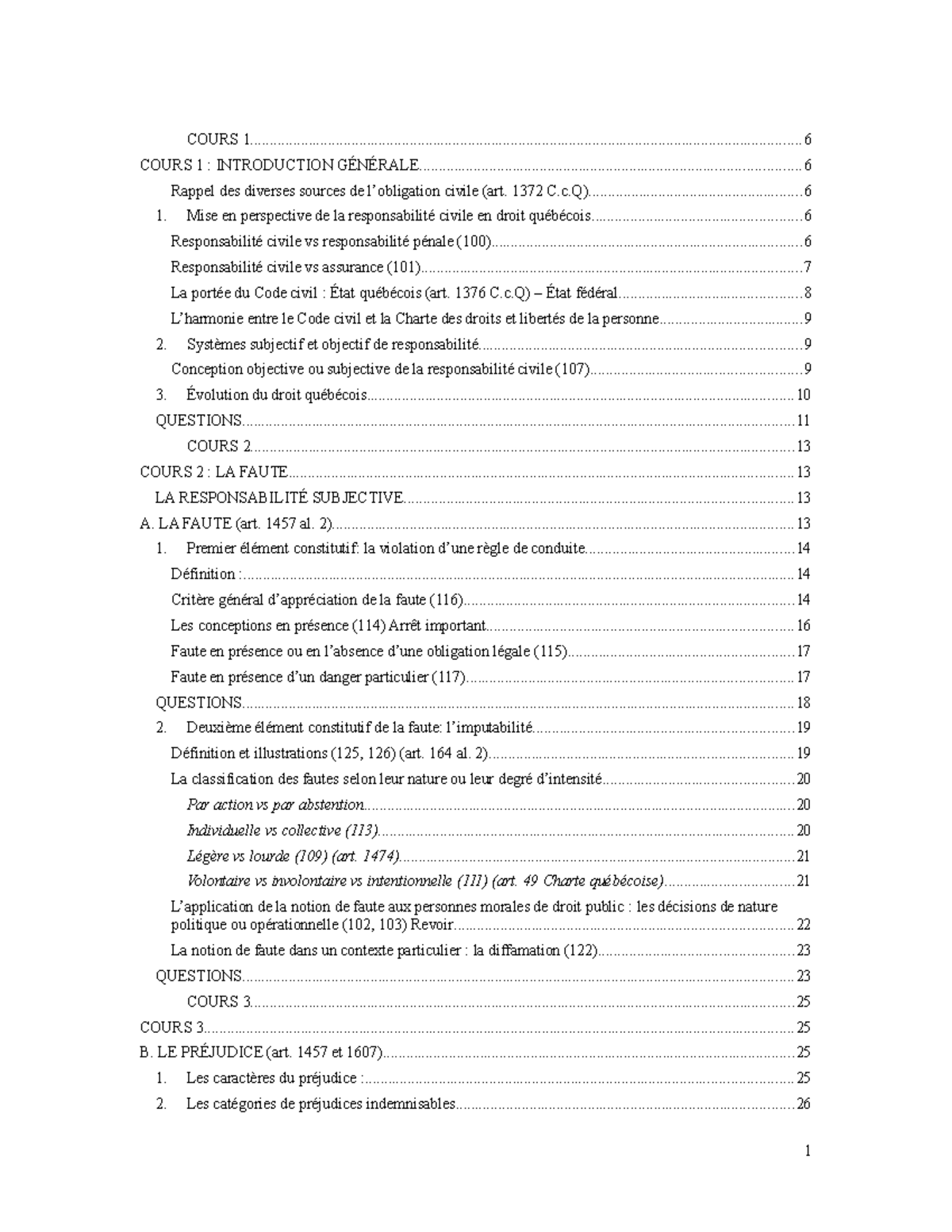 Note De Cours Drt Final Lapplication De La Notion De Faute Aux Personnes Morales De