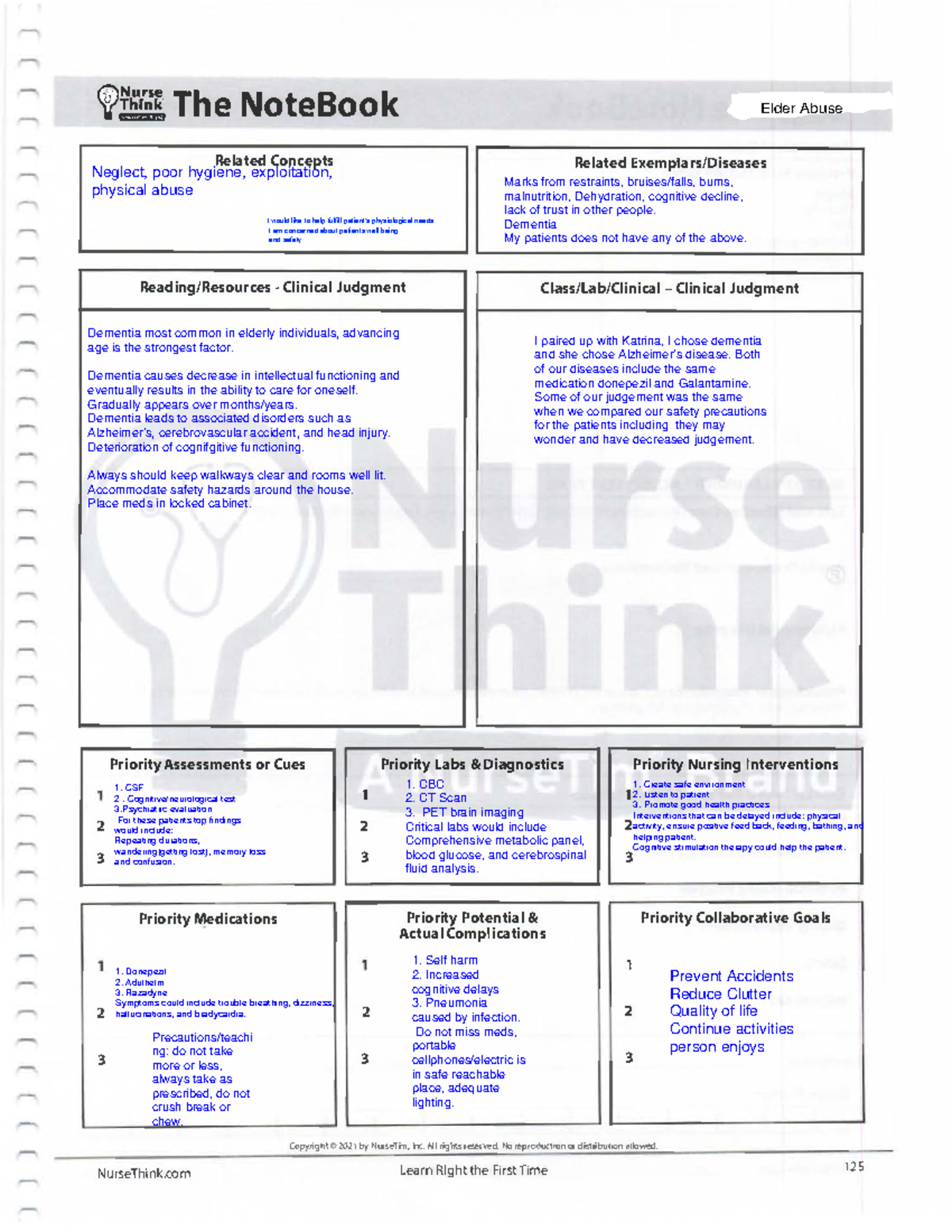 Elder Abuse Nurse Think Week 1 - e The NoteBook Pressure Ulcers Related ...