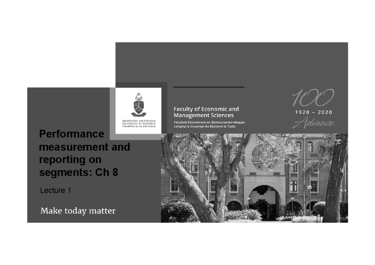 FBS310 2022 Performance measurement and segments Lecture slides Part 1 ...