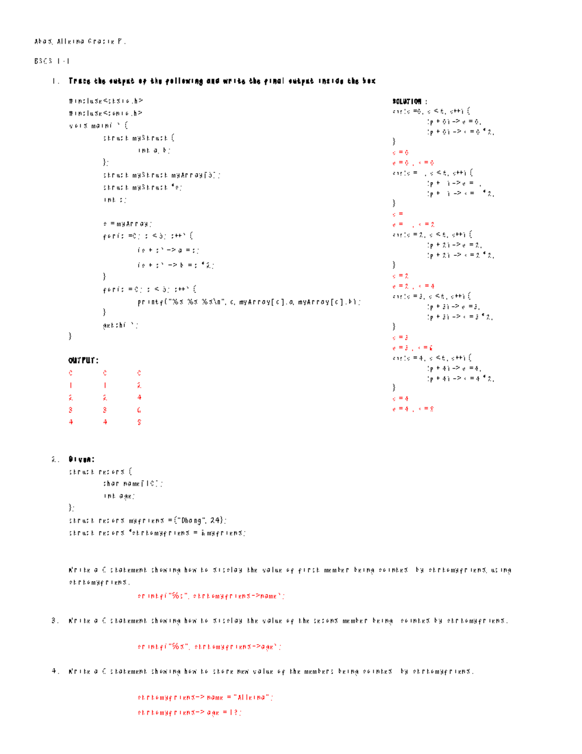Relations - relations - Abad, Alleina Gracie P. BSCS 1- 1 1. Trace the ...