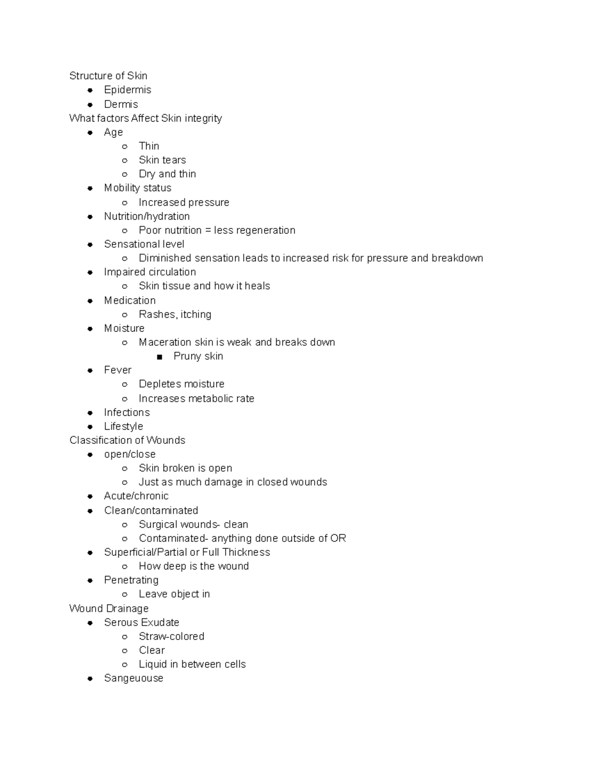 Skin and wounds - Structure of Skin Epidermis Dermis What factors ...