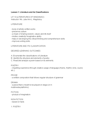 Lesson 4 - Prose - Lesson 4: Prose PROSE Ordinary style of writing ...