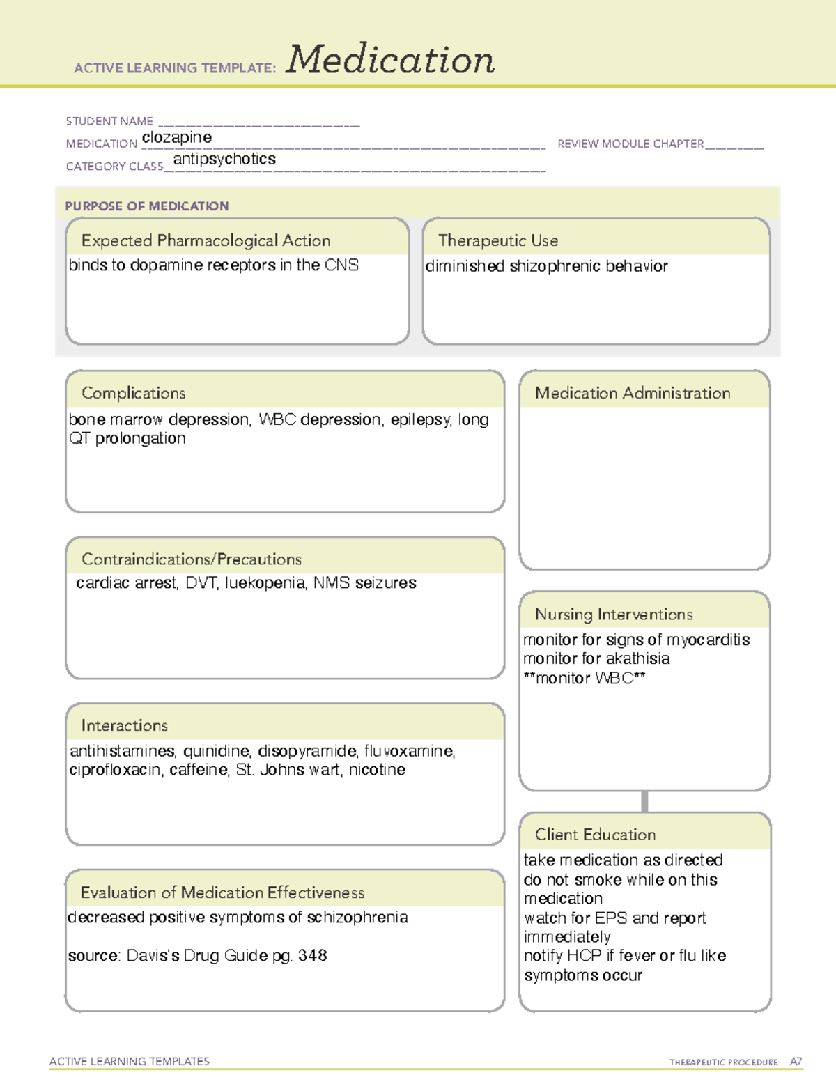 ALT clozapine - ACTIVE LEARNING TEMPLATES TherapeuTic procedure A ...