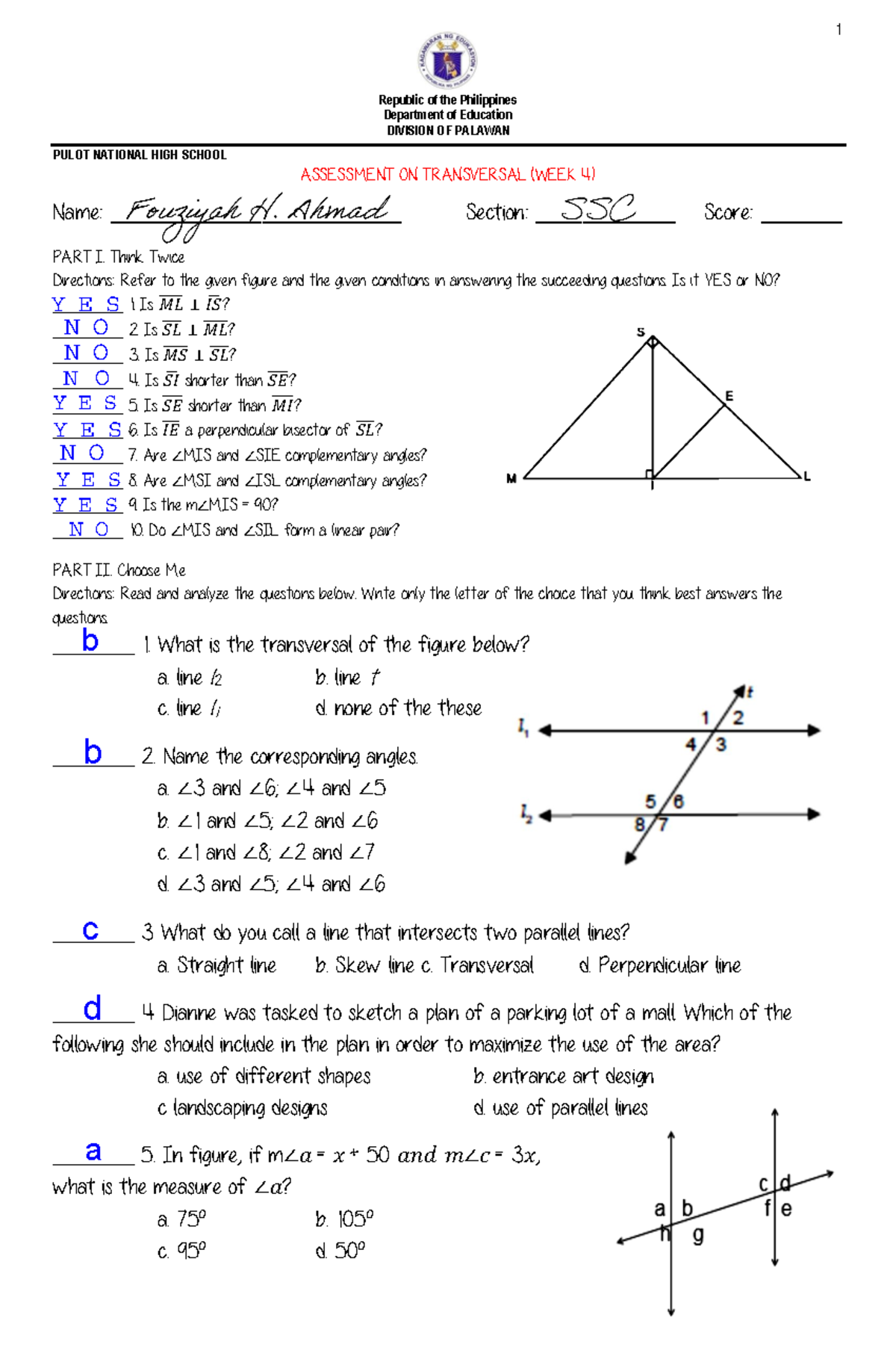 -Template- Assessment on Week 4 (SSC) - 1 Republic of the Philippines ...