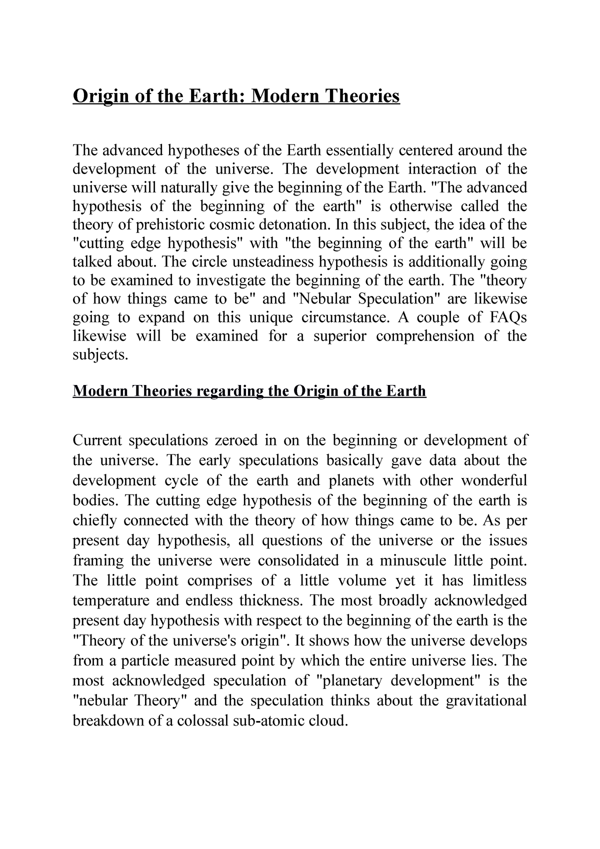 origin-of-the-earth-modern-theories-the-development-interaction-of