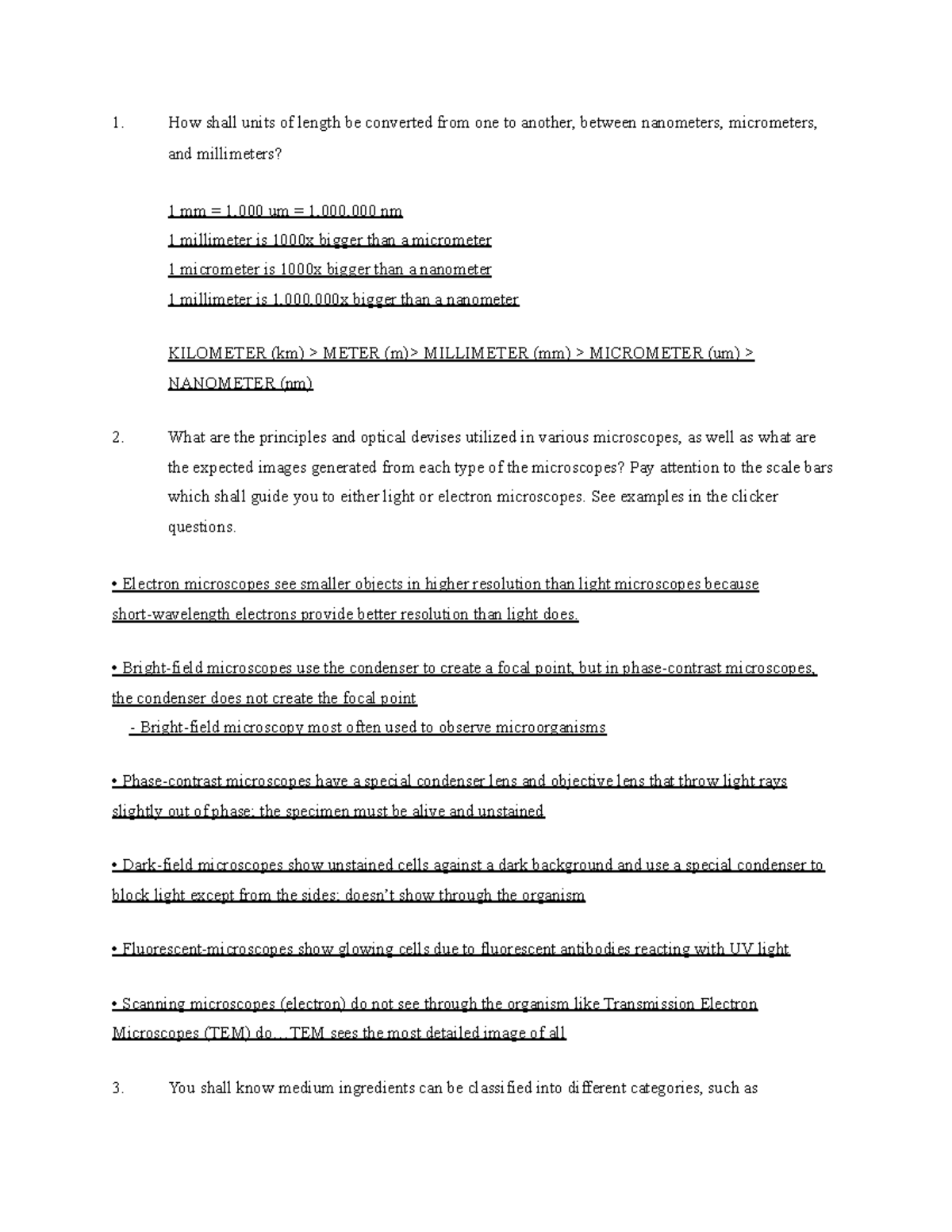 Medt Exam 1 Notes Prof Nam How Shall Units Of Length Be Converted From One To Another Between Studocu