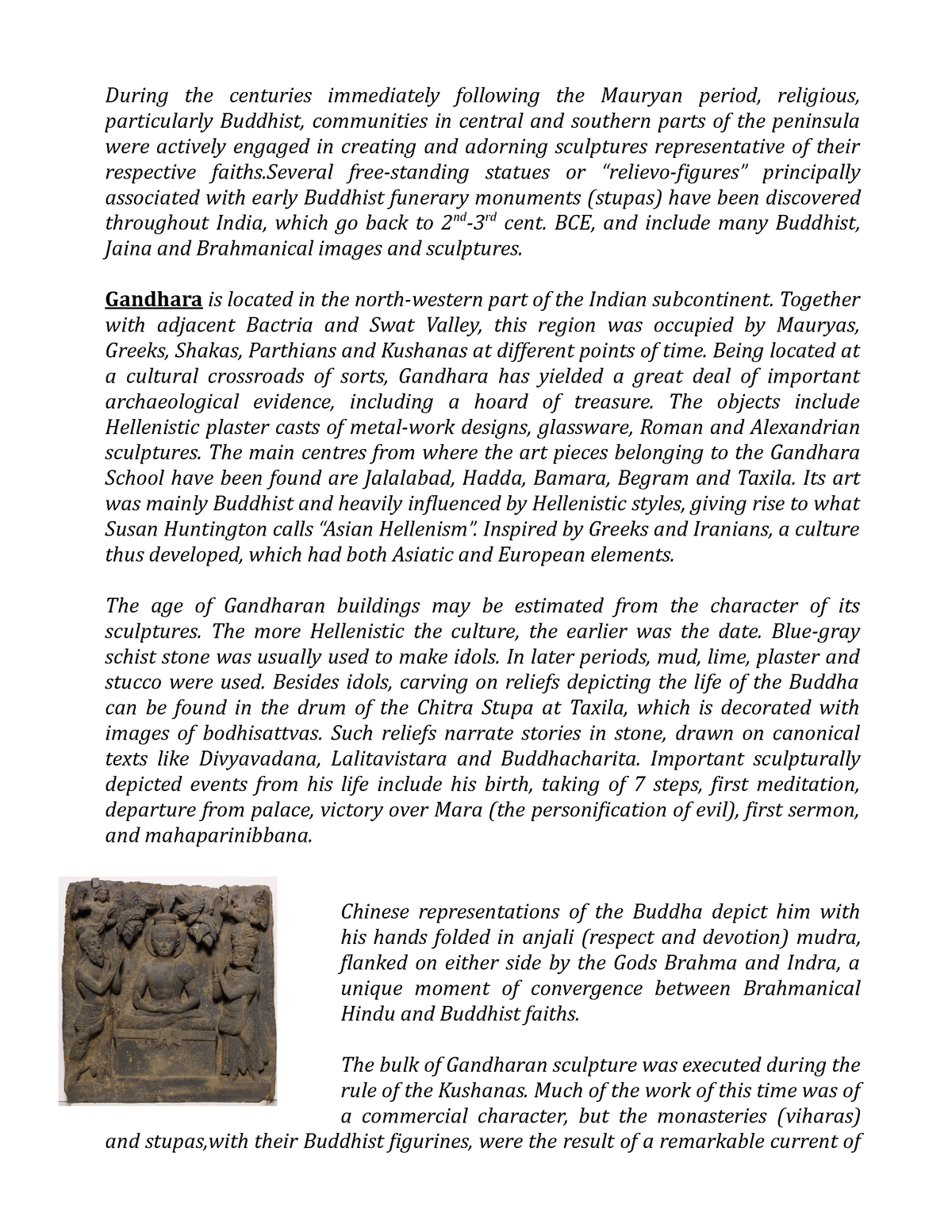 Post mauryan sculptures - Ba.history honours - Delhi University - Studocu