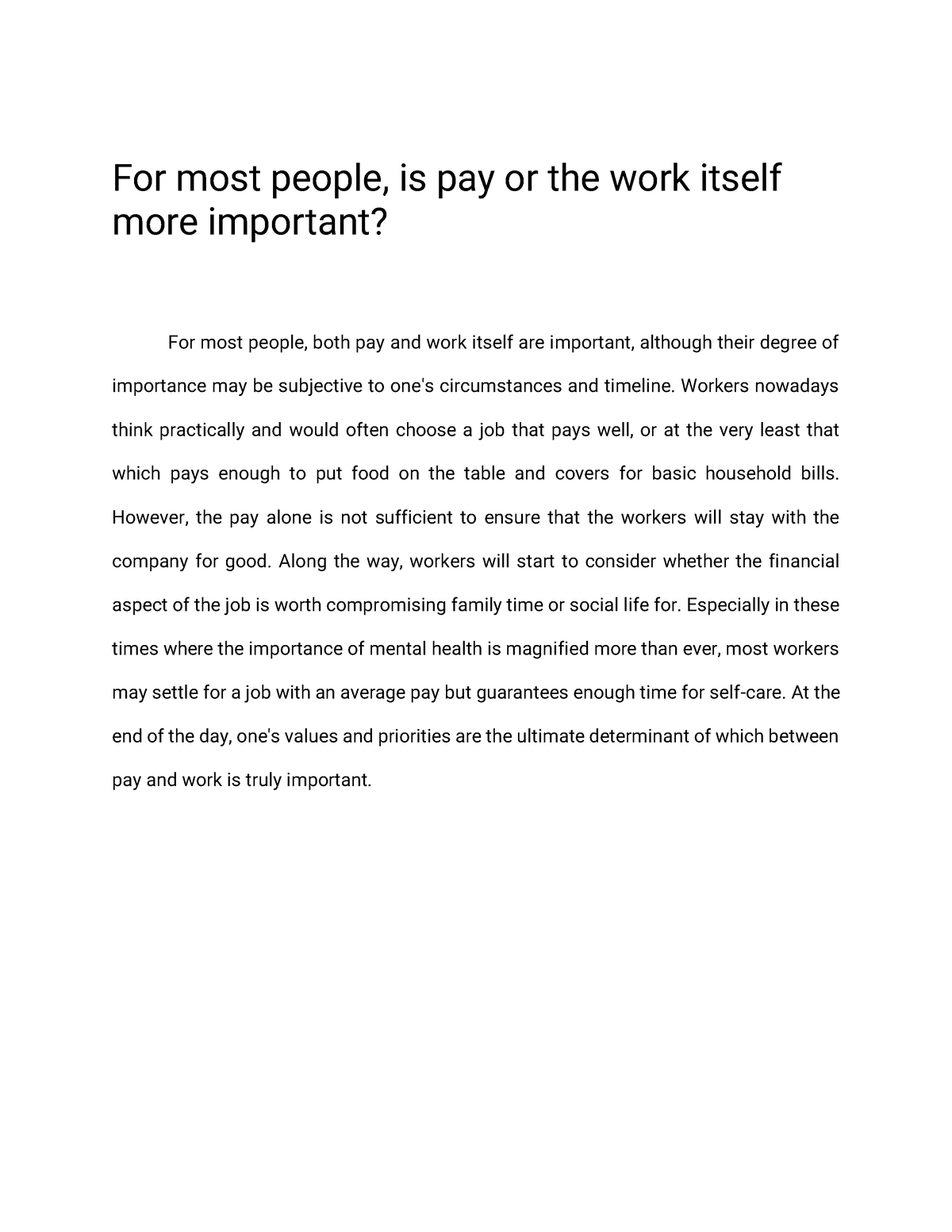 for-most-people-is-pay-or-the-work-itself-more-important-workers