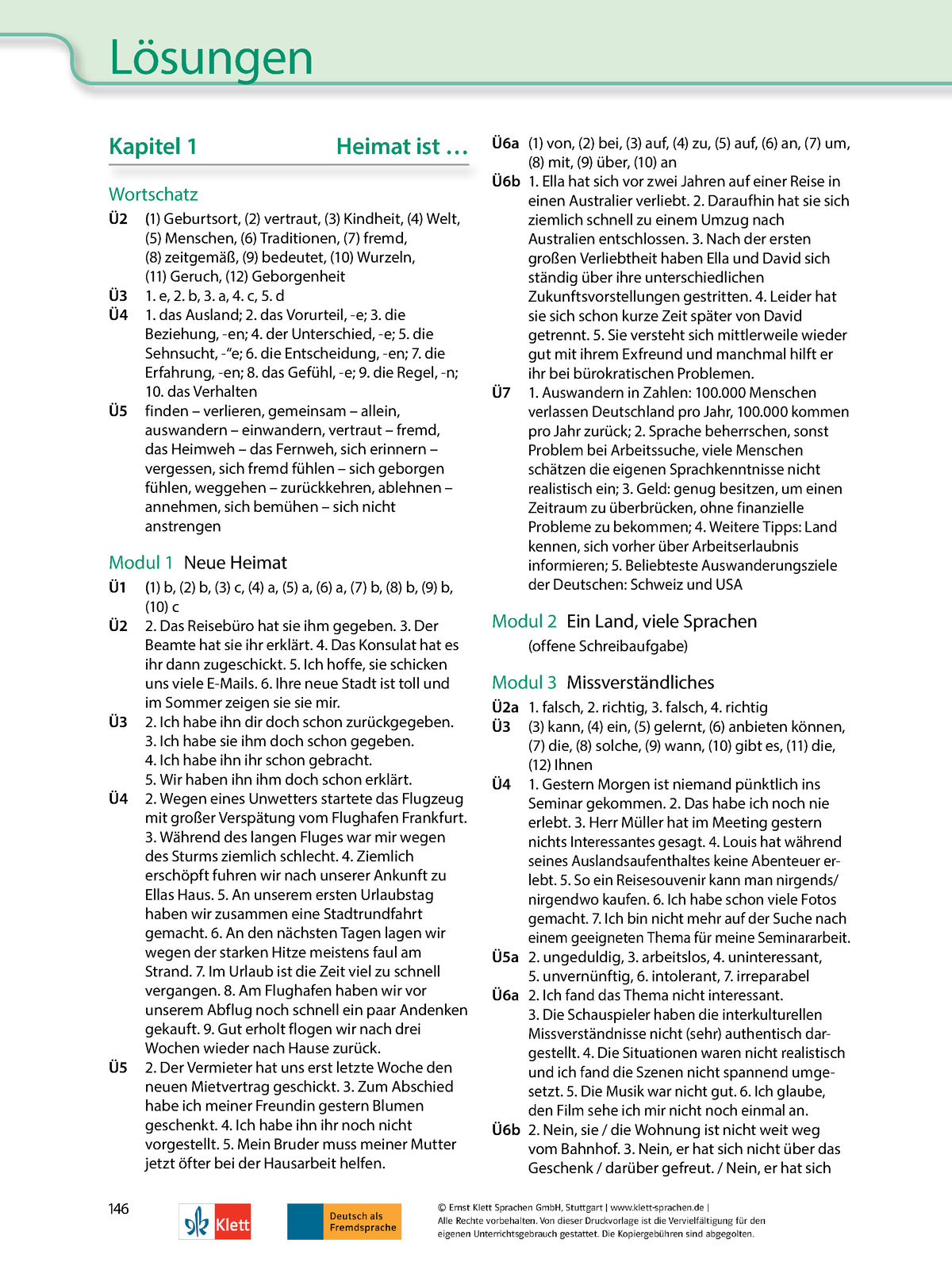 Aspekte-neu-b2 Ab Loesungen - Lösungen Kapitel 1 Heimat Ist ...