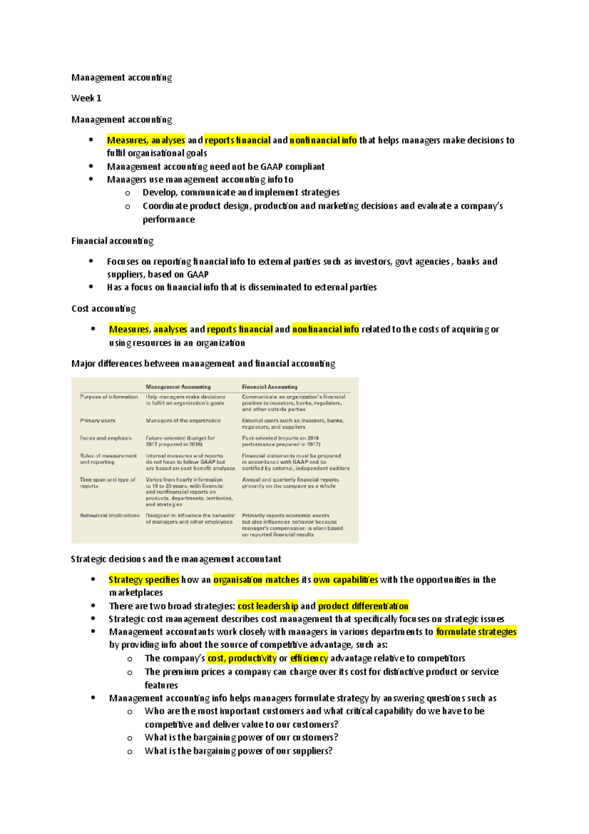 Management accounting notes - The chain consists of o Research and ...