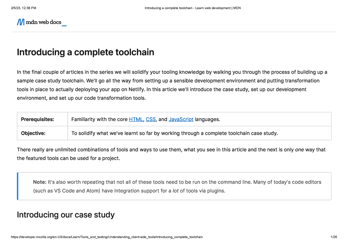 Introducing A Complete Toolchain - Learn Web Development MDN ...